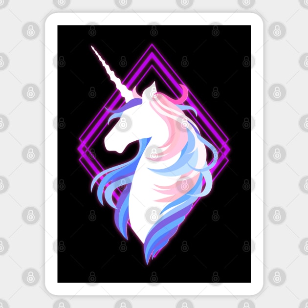 Neon Magic Unicorn Magnet by machmigo